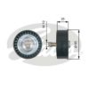 GATES T36322 Deflection/Guide Pulley, v-ribbed belt